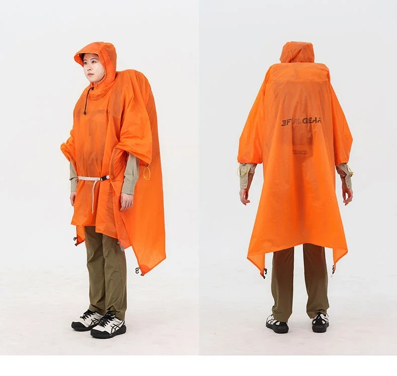 3F UL GEAR Ultraleichter Wanderregenmantel 3-in-1 Camping-Regenponcho Tarp Outdoor-Vordach Zelt 15D Silikon Wasserdichte Regenjacke – Detail 4