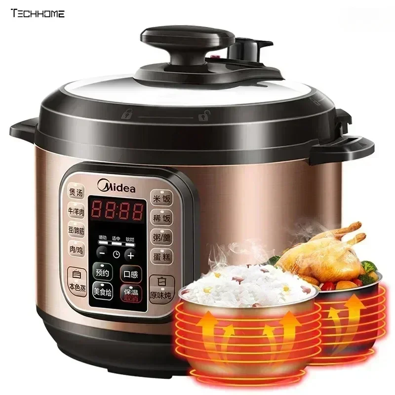 Household Electric Pressure Cooker - Intelligent High Pressure 5L high volume Rice Cooker, Kitchen Appliance.