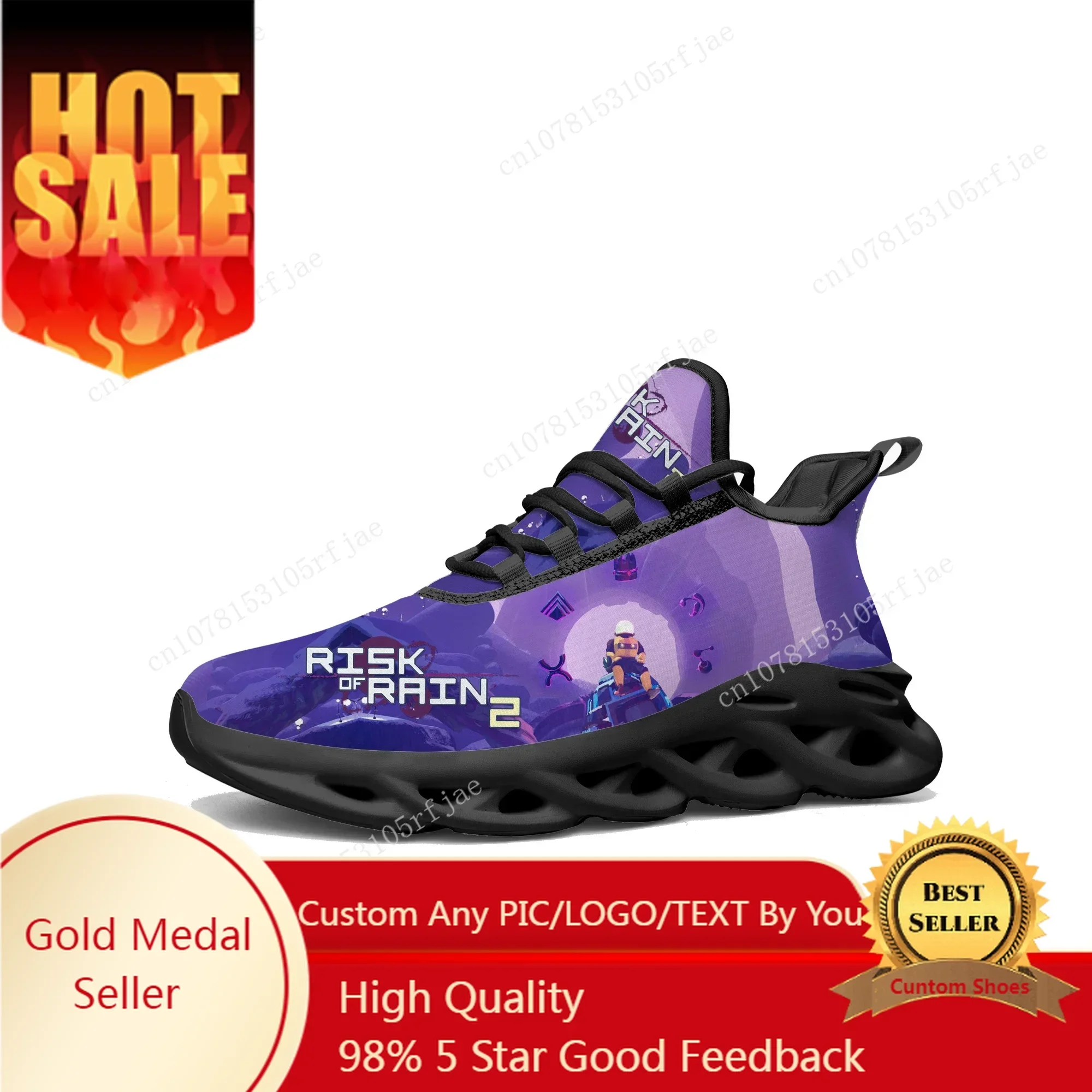 

Risk of Rain 2 Flats Sneakers Hot Cartoon Game Mens Womens Sports Running Shoes Tailor Made Lace Up Shoes