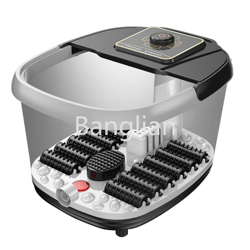 Automatic Foot Massager with Massage Roller, Electric Heating, Spa Bath, Bucket, 2023