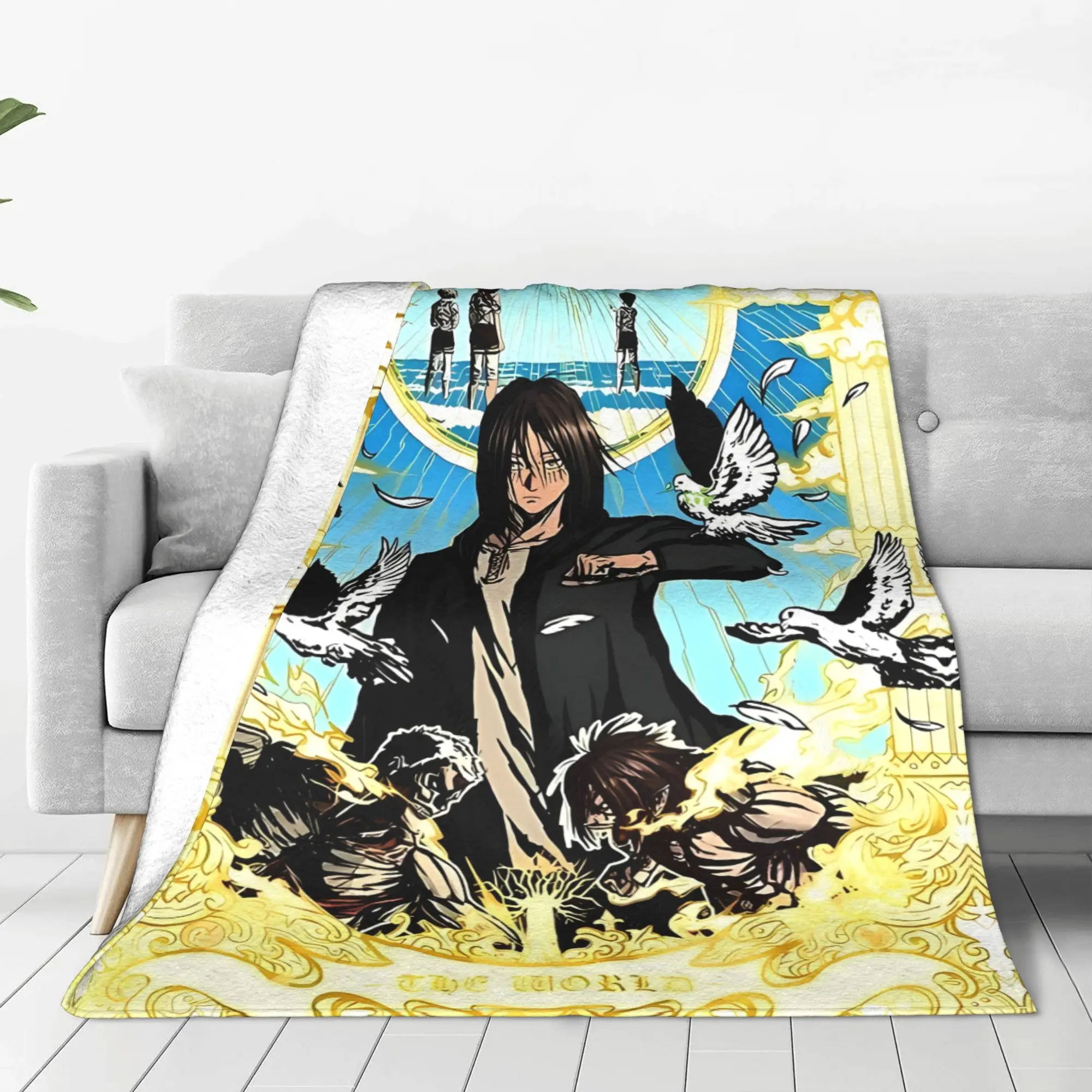 1PC Home Cute Room Decor The World Blanket Throw Blanket aAttack on Titan Novelty Warm Blanket All Season