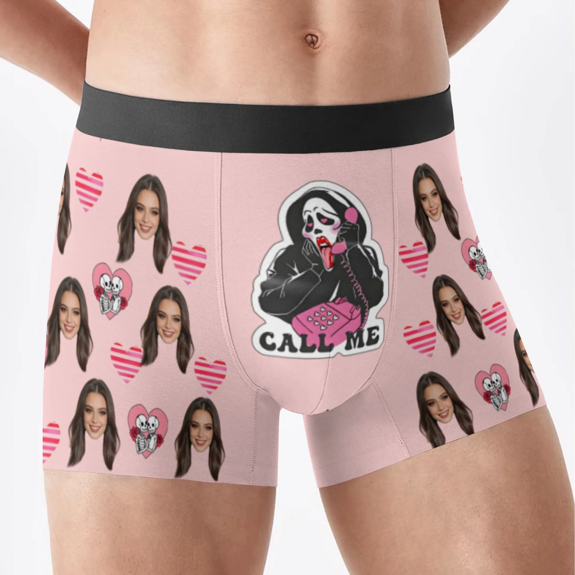 Personalized facial photos customized underwear  flat cornered men's Valentine's Day gift for husband  anniversary gift for fath