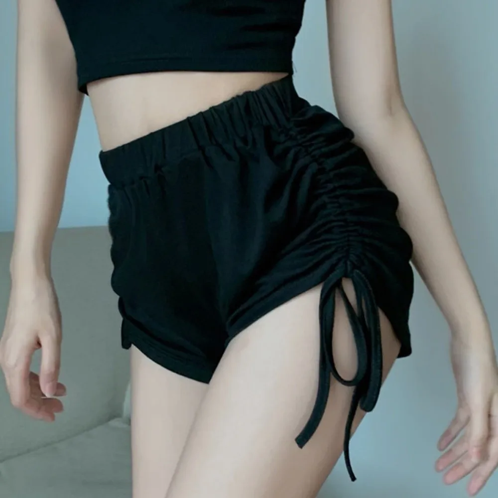 

Drawstring Slim Sports Pants Slim Fit Pajamas Pants Woman Short Pants American Style High Elastic Women Casual Pant Club