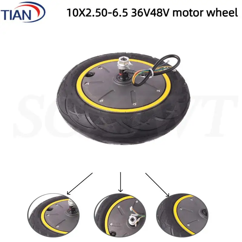 

Колесо двигателя 10x2,50-6,5 36 В 350 Вт/48 В 500 Вт для складного портативного электрического скутера Ninebot MAX G30, замена 10-дюймового двигателя