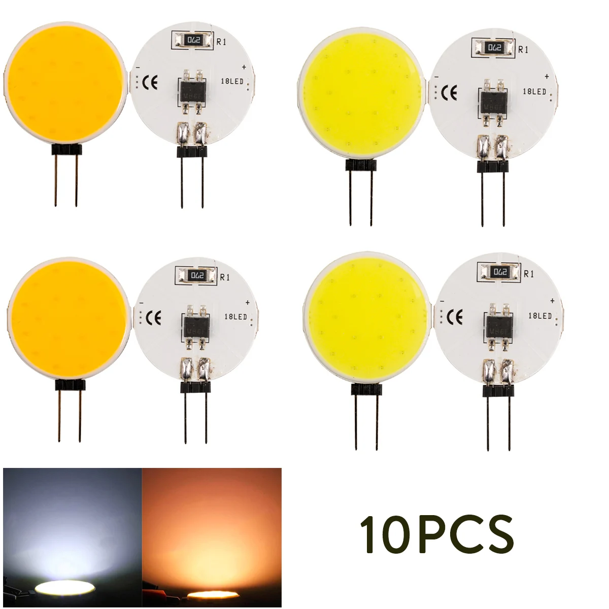 

10 шт. G4 COB светодиодный светильник постоянного тока 12 В 1,5 Вт двухконтактный морской Кемпер RV светильник лампа 120 градусов Холодный теплый белый Заменить 15 Вт галогенная лампа