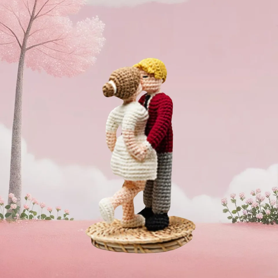 Couple Hugging Doll Crochet DIY Material Kit, Not a Finished Product, Beginner-Friendly Yarn Knitting Set, Includes Paper Patterns + Mobile Video Tutorials, Complete Set of Yarn Knitting Tools and Accessories, Easy to Get Started Even for Beginners Romantic Hugging Doll Figurines Are Perfect for Valentine's Day, Weddings, and Anniversary Gifts, and Are an Instagram-Style Desktop Decoration. a Great Choice for Beginners in the World of Handmade Crafts, and a Heartfelt Homemade Gift for Your Partner or Best Friend.