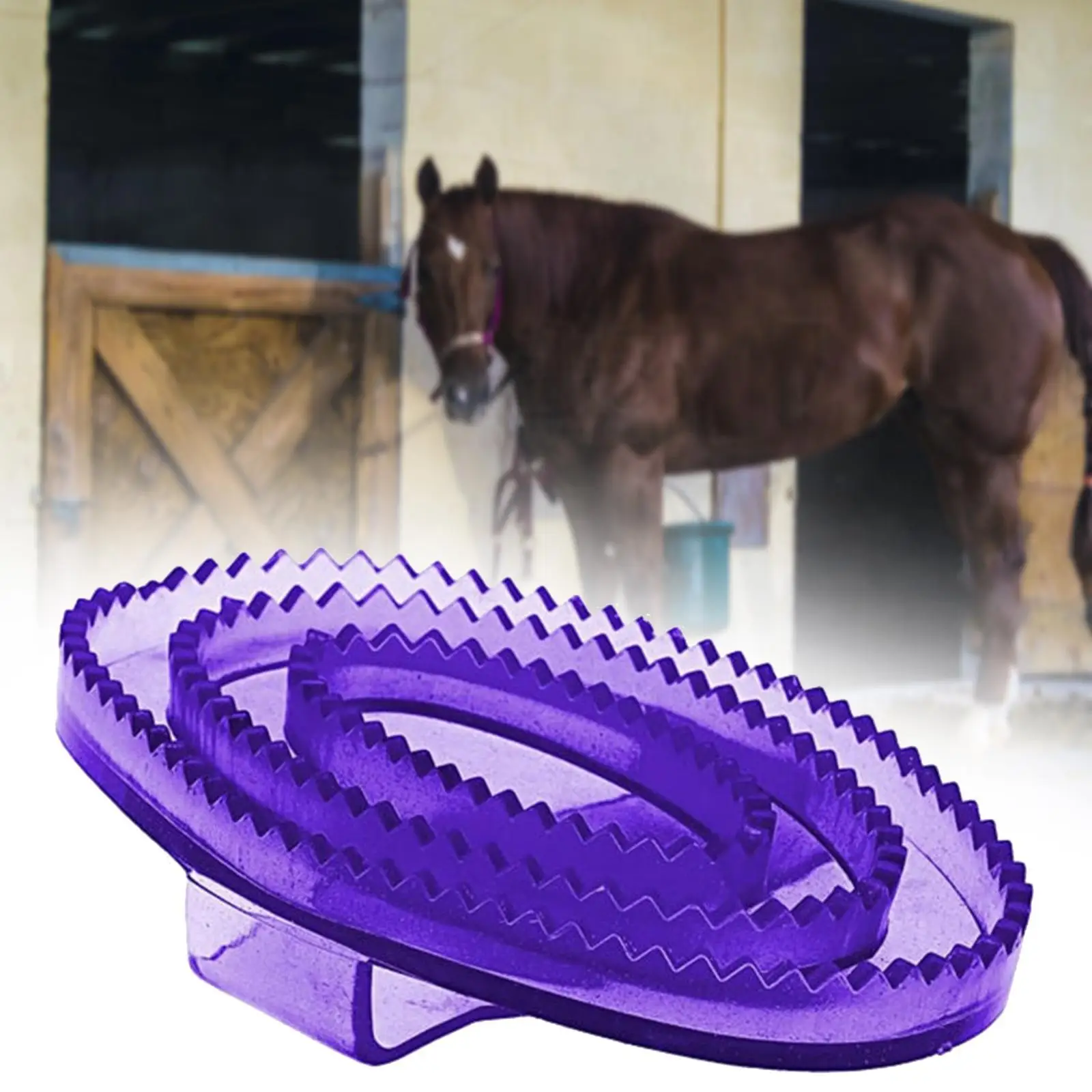 Equine Grooming Massage Curry Brush PVC Soft Rubber Body Scrubber Horse Tool Kit Keyword for Horse Cleaning Set view 5
