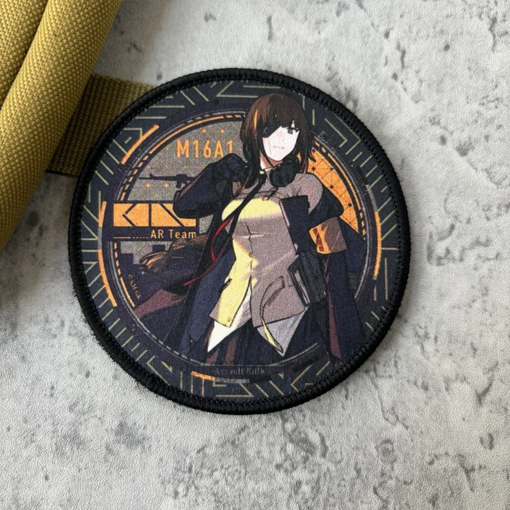 أنيمي فتاة مطبوعة المعنويات التكتيكية بقع فتاة المواجهة هوك وحلقة التصحيح شارة عسكرية شارة الملابس على ظهره ملصقات #2