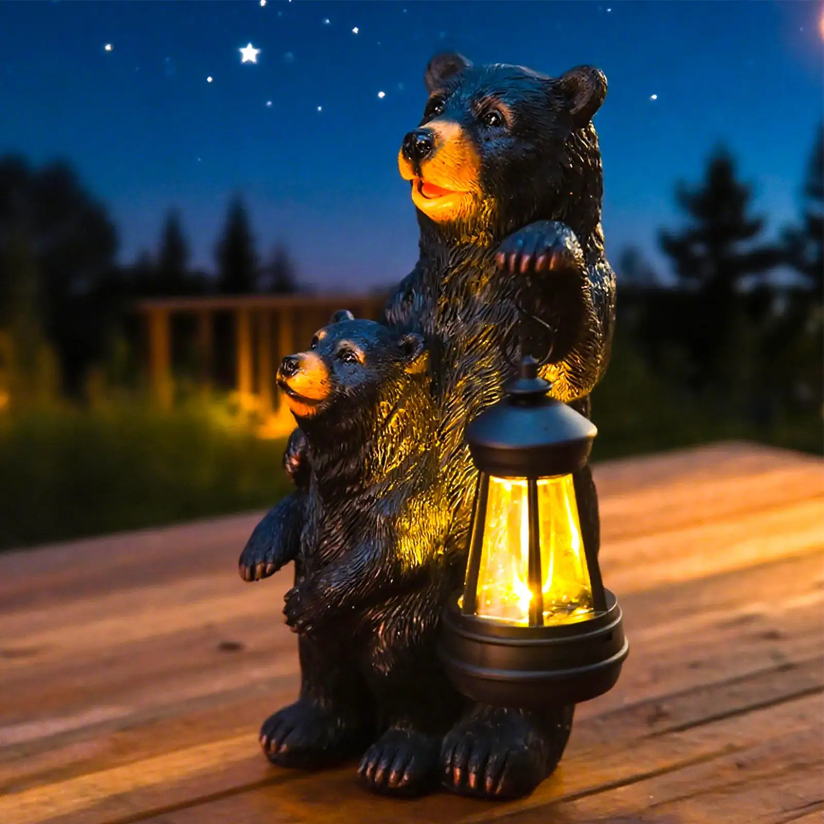 

Солнечные фонари Статуя медведя на солнечной энергии Декоративные фонари Статуэтки из смолы Статуи Лампы для декора сада Газон Двор снаружи дома