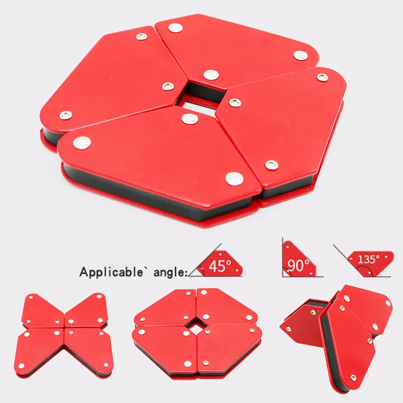 4 قطعة لحام المغناطيس حامل مغناطيسي 45/90/135 درجة 9LB السهم المشبك المشبك المغناطيسي لأدوات تحديد المواقع لحام