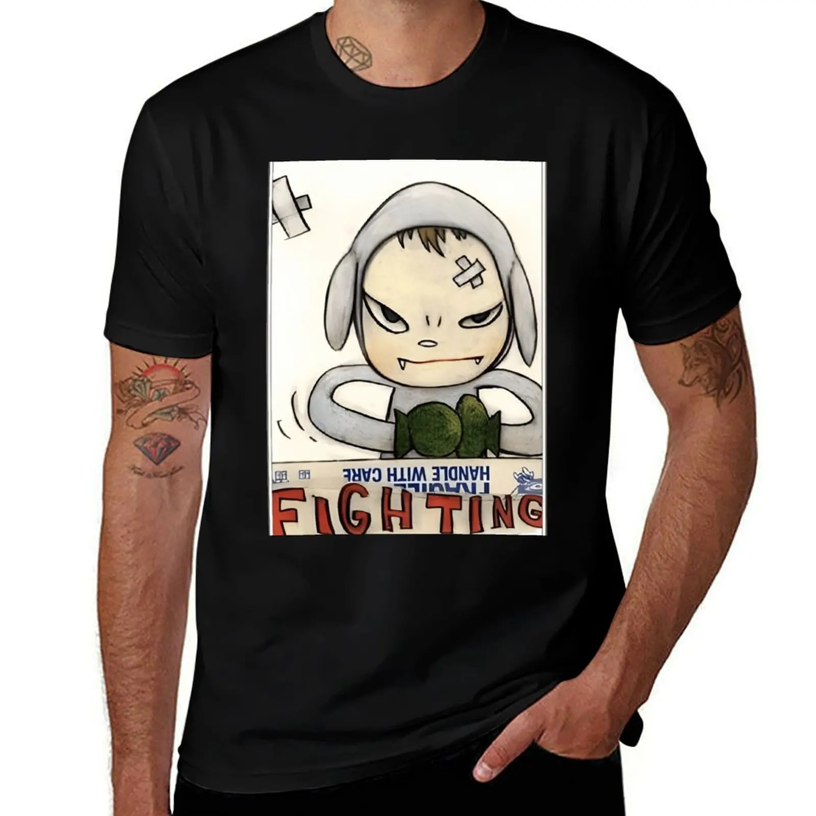 

cute draw Yoshimoto nara T-Shirt Casual Daily Wear Short Sleeve Top