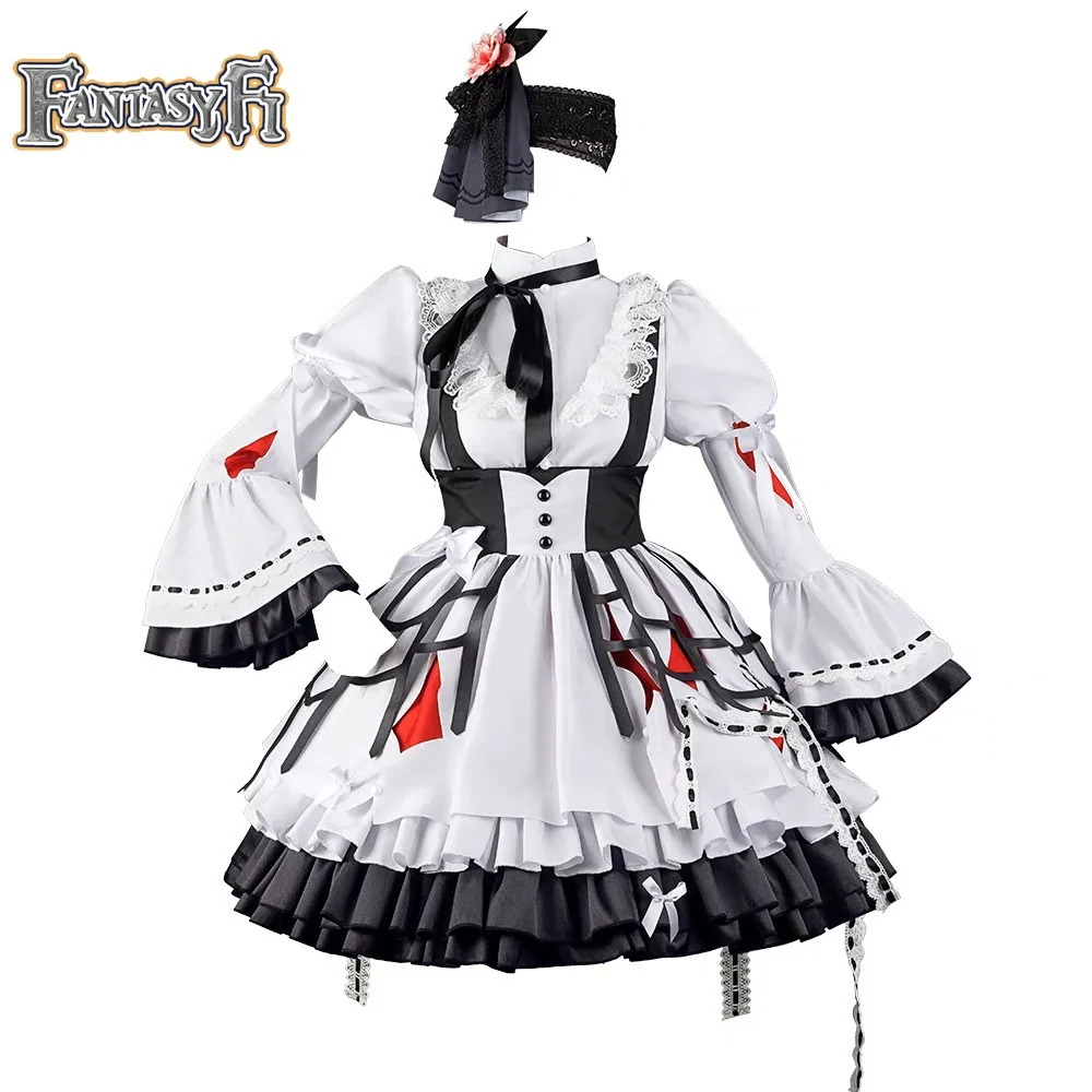 ロリータ-女性のためのコスプレ衣装,白いドレス,かつら,美月,世界のプロジェクト,秋山,美月,ゲーム,美しい,ハロウィーンの衣装,パーティー