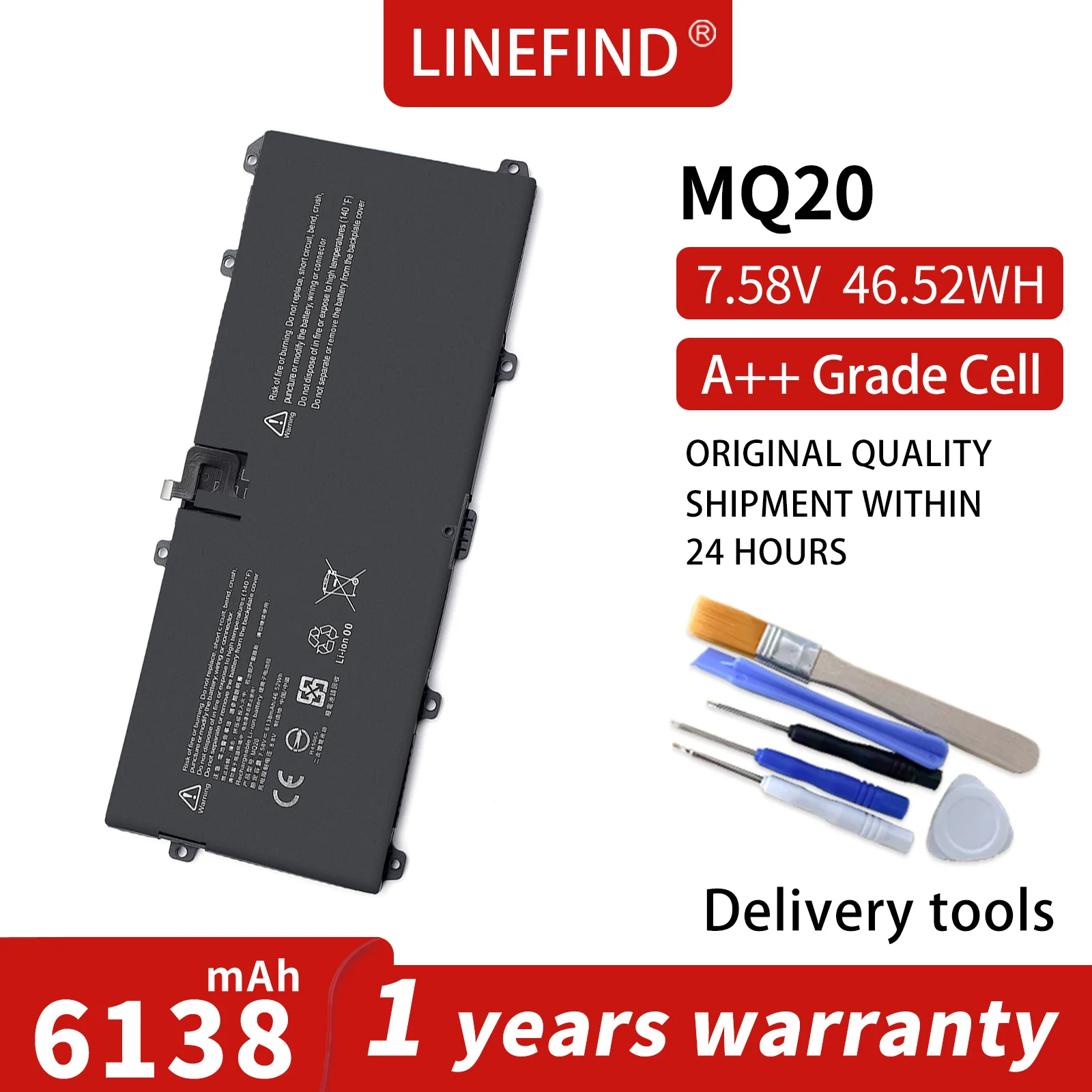 

LINEFIND New MQ20 DYNM04 Laptop Battery for Microsoft Surface Pro 9 1996 1997 2032 2032 2038 M1163985-018 Replacement Battery