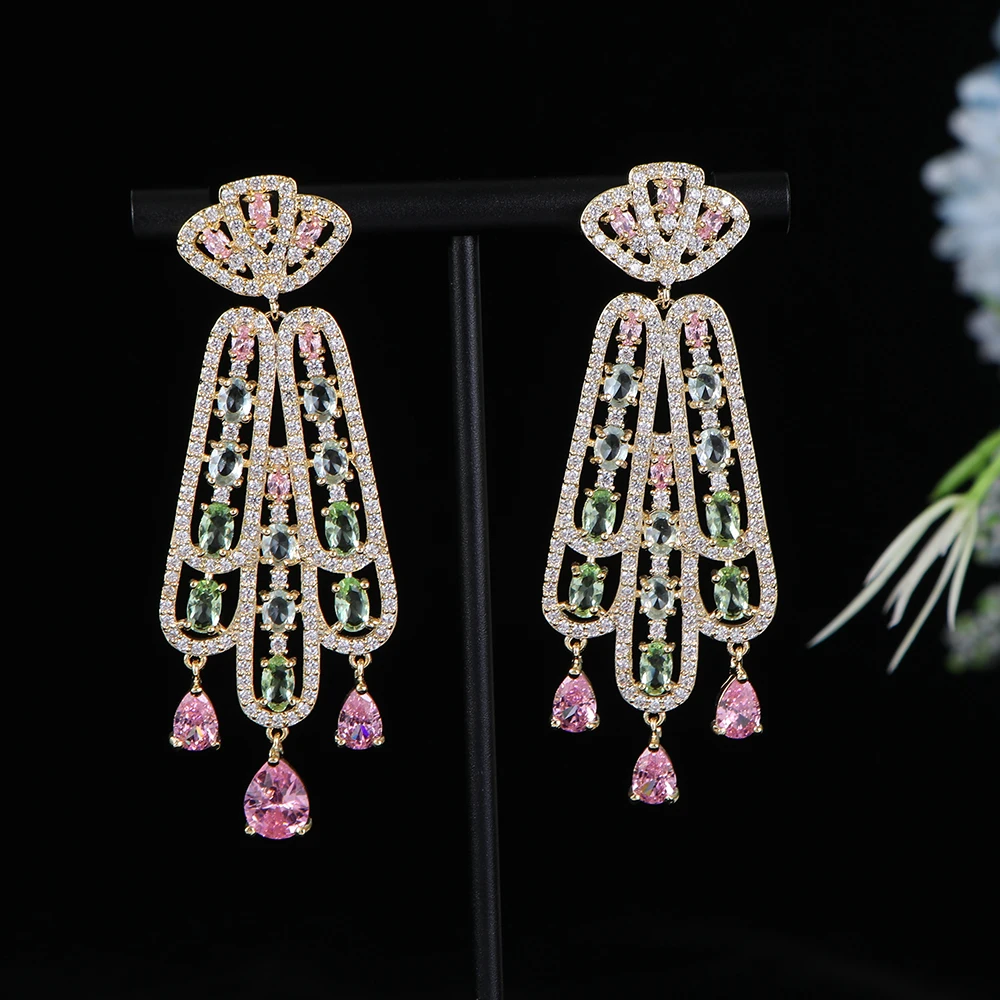 

Jewelry Bohemian Peacock Drop Earring For Women Wedding Party Indian Dubai Bridal Jewelry Boucle d'oreille Femme A0205