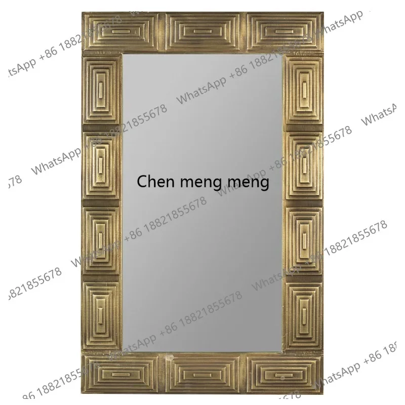 European full-body full-length mirror retro medieval style carved wall-mounted mirror porch dresser makeup mirror