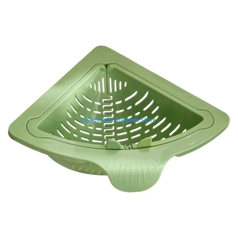 R1WA Innovative Corner Sink Strainer Basket Suction Cup Kitchen Drain Solution for Food Filtrations Debris Catcher