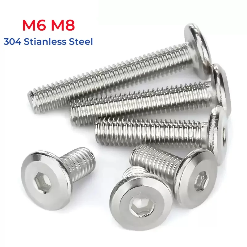 304 Stianless Steel Hex Hexagon Socket Large Flat Head Furniture Rivet Screw M6 M8 Connect Joint Allen Bolt