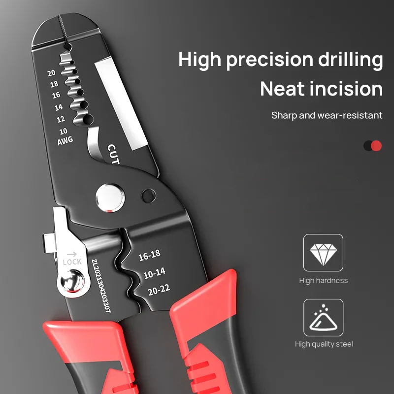 New Wire Stripper Multifunction Pulling Plier Wire Cutter Repairing Scissors Electrician Stripping Crimping Plier Hand Tool