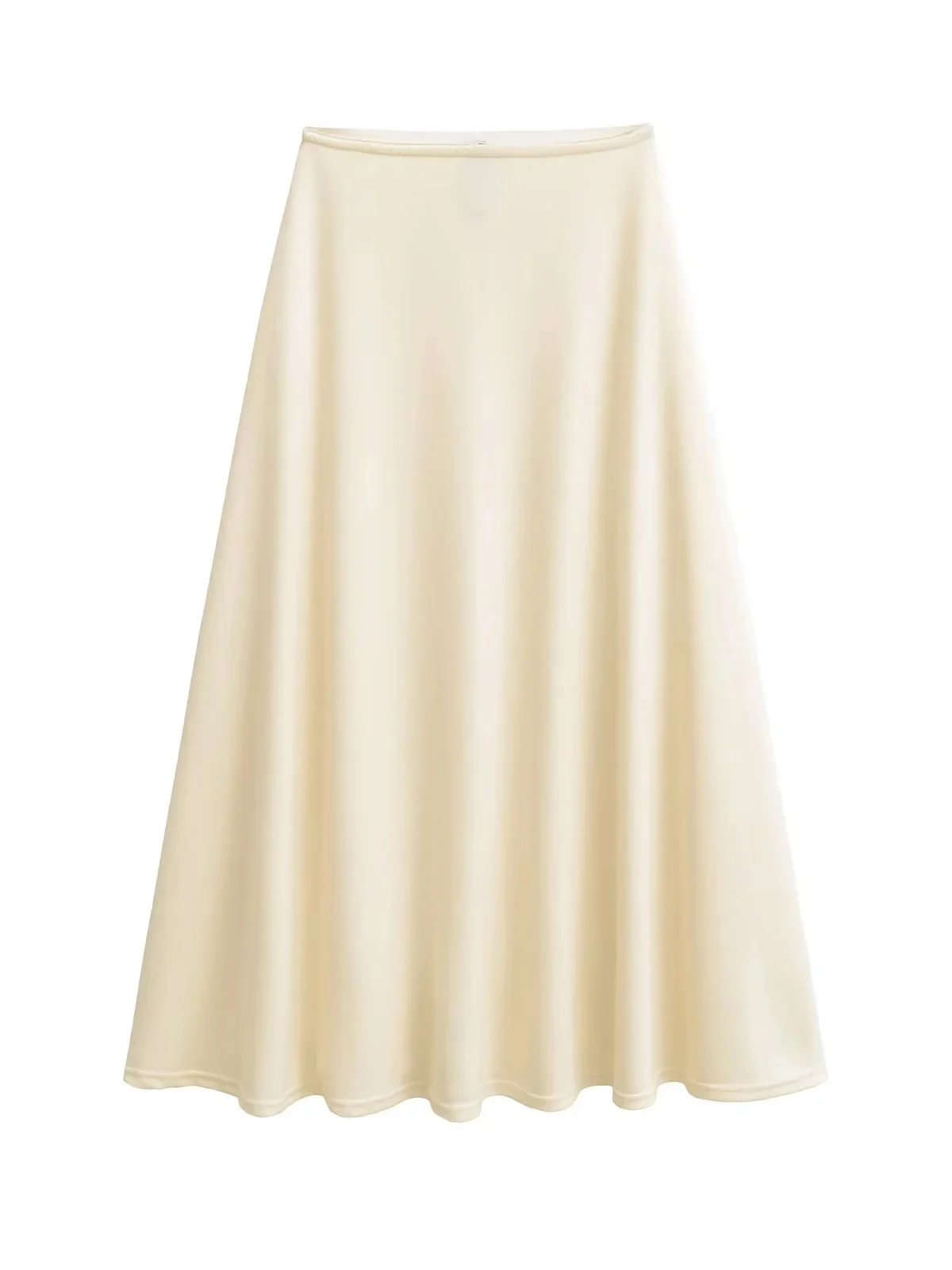 

Тонкая юбка-миди трапециевидной формы с высокой талией в стиле ретро, женская свободная универсальная длинная юбка с драпировкой, повседневная юбка трапециевидной формы из смеси хлопка