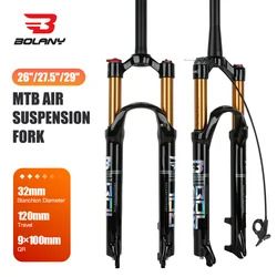 BOLANY Mountain Bike Air Supension 26/27.5/29Inch 120mm Air And Oil Remote Bicycle Fork 29 Quick Release MTB Bicycle Accessories