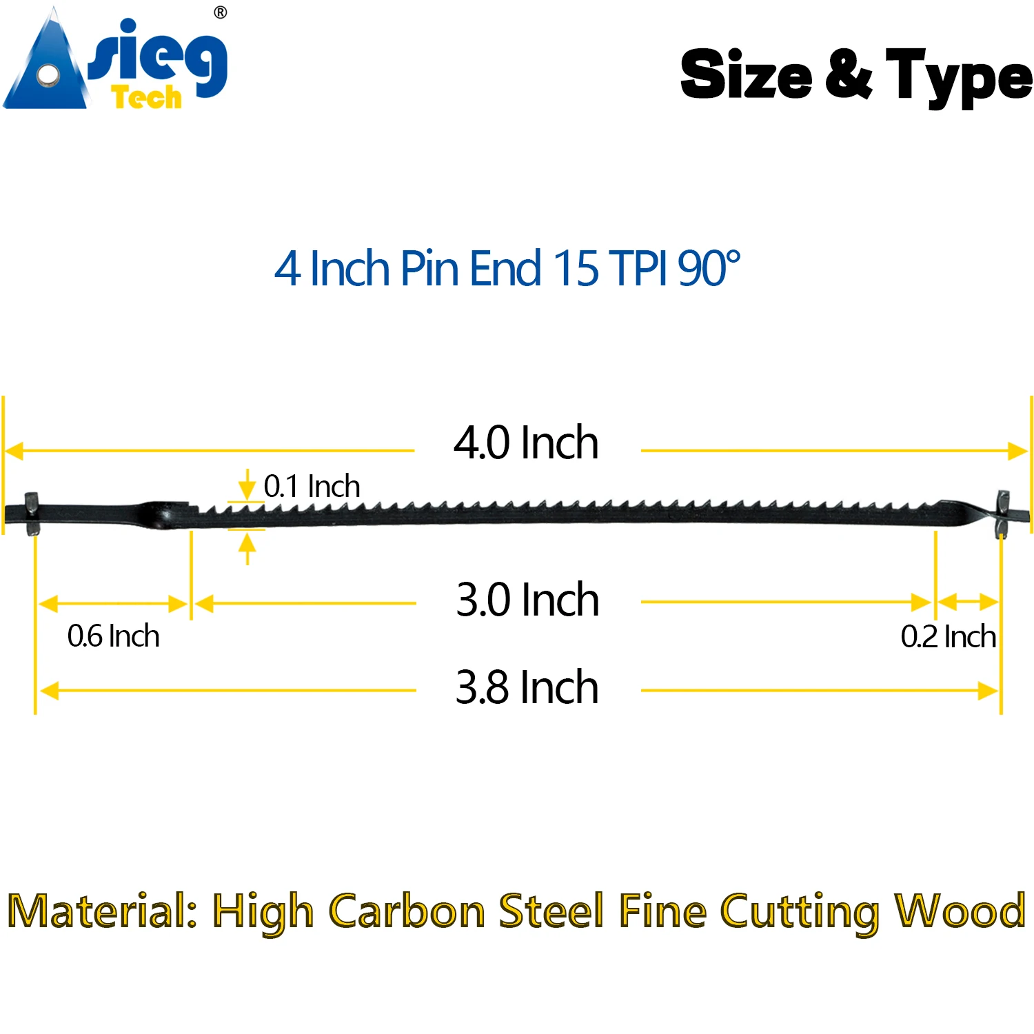 4 Inches Scroll Saw Blades 90° Pin End 15TPI Fit For Dremel Moto-Saw MS20 MS20-01 MS51-01 MS52-01 MS53-01 And All 4″ Scroll Saw