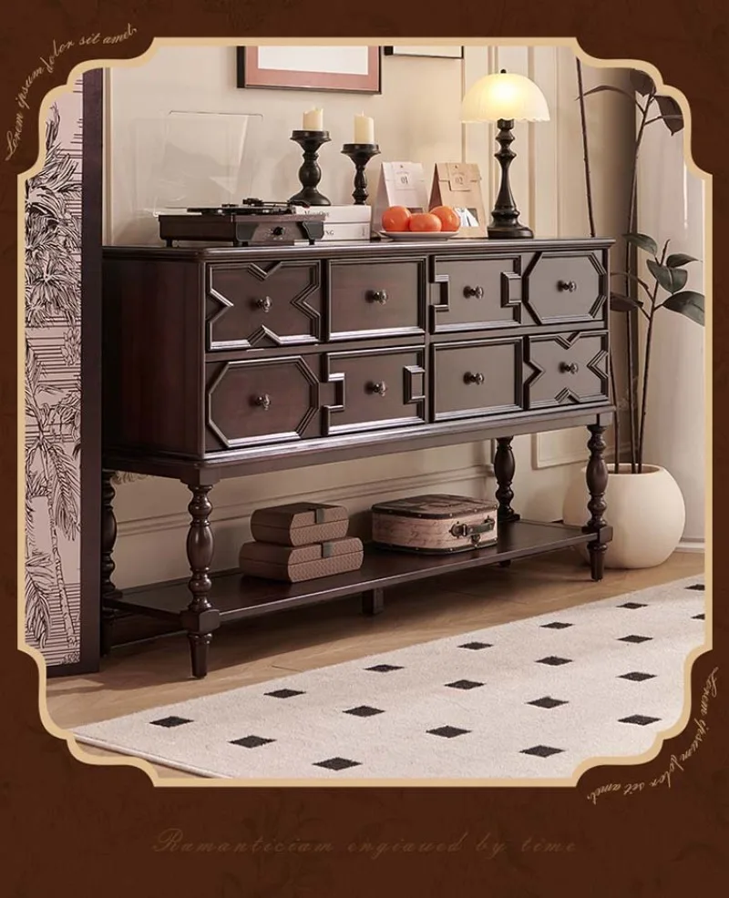 ตู้ไม้เนื้อแข็งสไตล์ยุคกลางฝรั่งเศสแบบแปดช่อง, ตู้เก็บของในห้องนอน, ตู้ข้างเตียง, ตู้ระเบียงสไตล์อเมริกัน