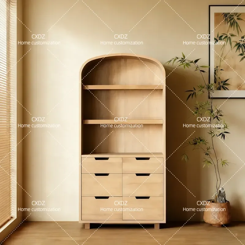 New Chinese Style Ash Wood Bookcase Locker Home Improvement Customized Bookshelf Display Shelf Nordic Model
