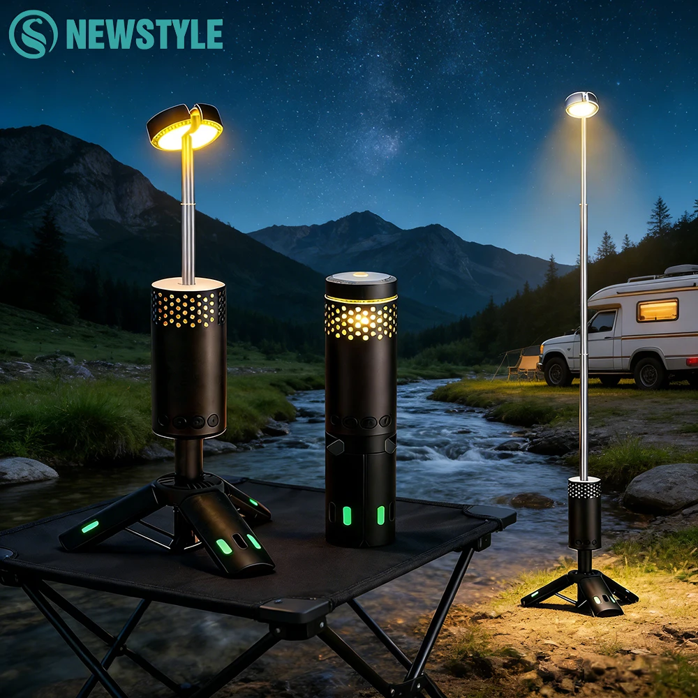 キャンプランタン伸縮式ポータブル折りたたみ式磁気キャンプランプ-10000mah-防水懐中電灯テントライトハイキング釣り