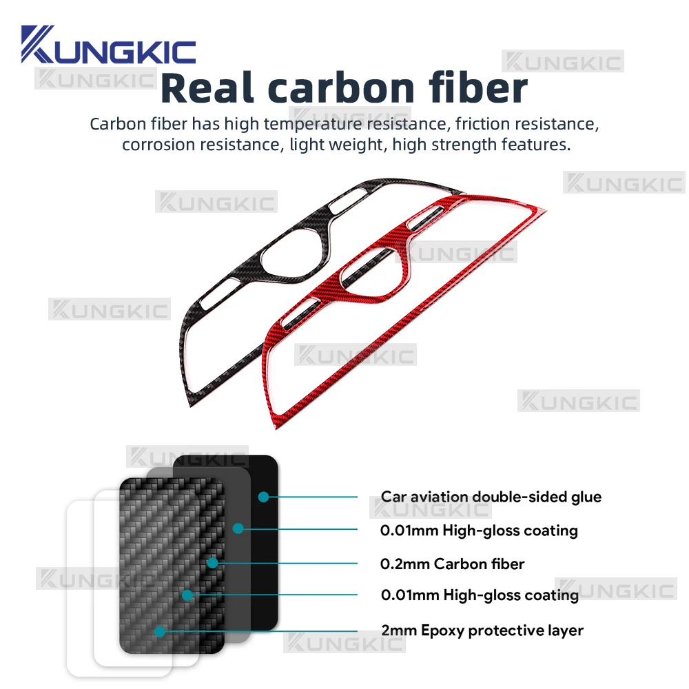 Real Soft Carbon Fiber Sticker For Opel Corsa E X15 2015 2016 2017 2018 2019 LHD RHD Car Central Air Outlet Frame Interior Trim - view 6