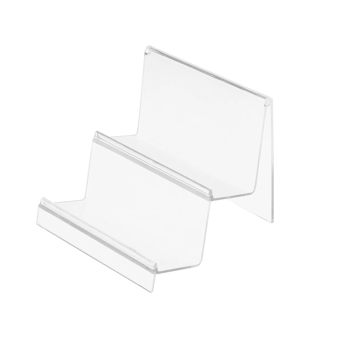 Transparent Acrylic Wallet Display Stand Two Layer Desktop Storage Rack Wallet Holder Rack Purse Organizer Desktop Display Stand