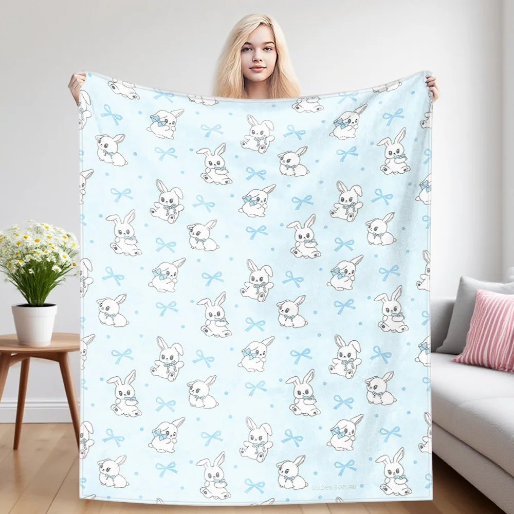 Rabbit Breeze Nap Blanket,Flannel Blanket,Suitable For Sofas,Beds,Cars,Rooms,Offices,Camping,Exquisite Gift Blankets