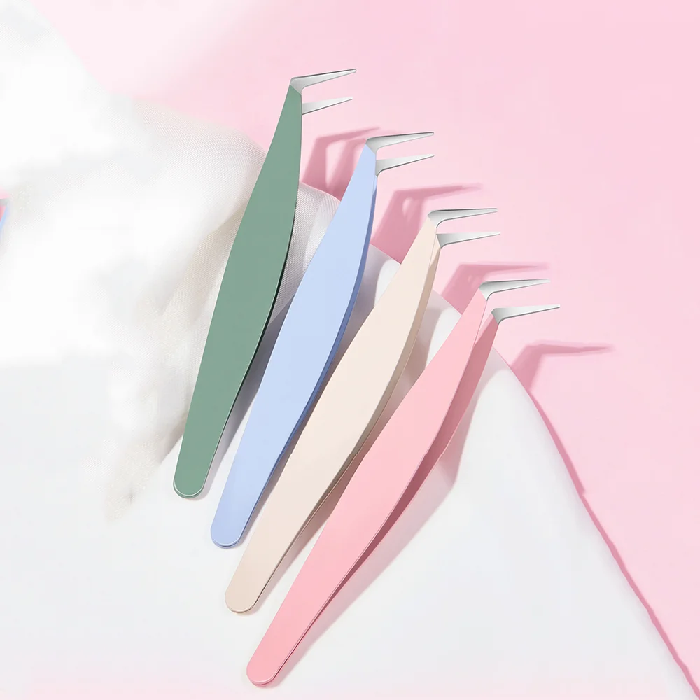 가짜 속눈썹 클립 스테인리스 스틸 핀셋 메이크업 아티스트용 핀셋 고품질 접착 속눈썹 컬러 가정용