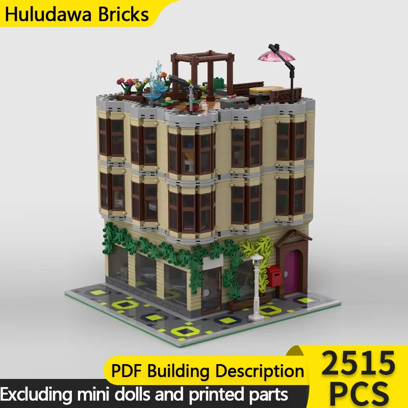 Street View Model MOC Building Bricks Heaven Victorian-Style House Modular Technology Gifts Holiday Assemble Children Toys Suit