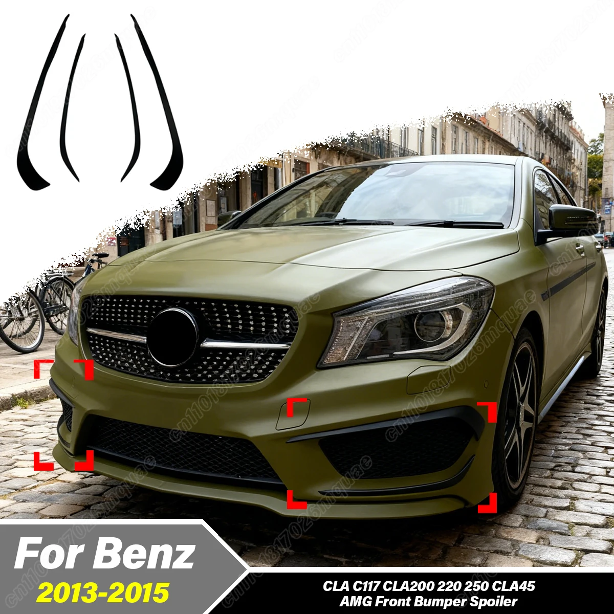 

For Mercedes Benz CLA C117 CLA200 220 250 CLA45 AMG 2013 2014 2015 Atuomobile Front Fog Lamp Eyebrows Wind Knife Decoration Kit