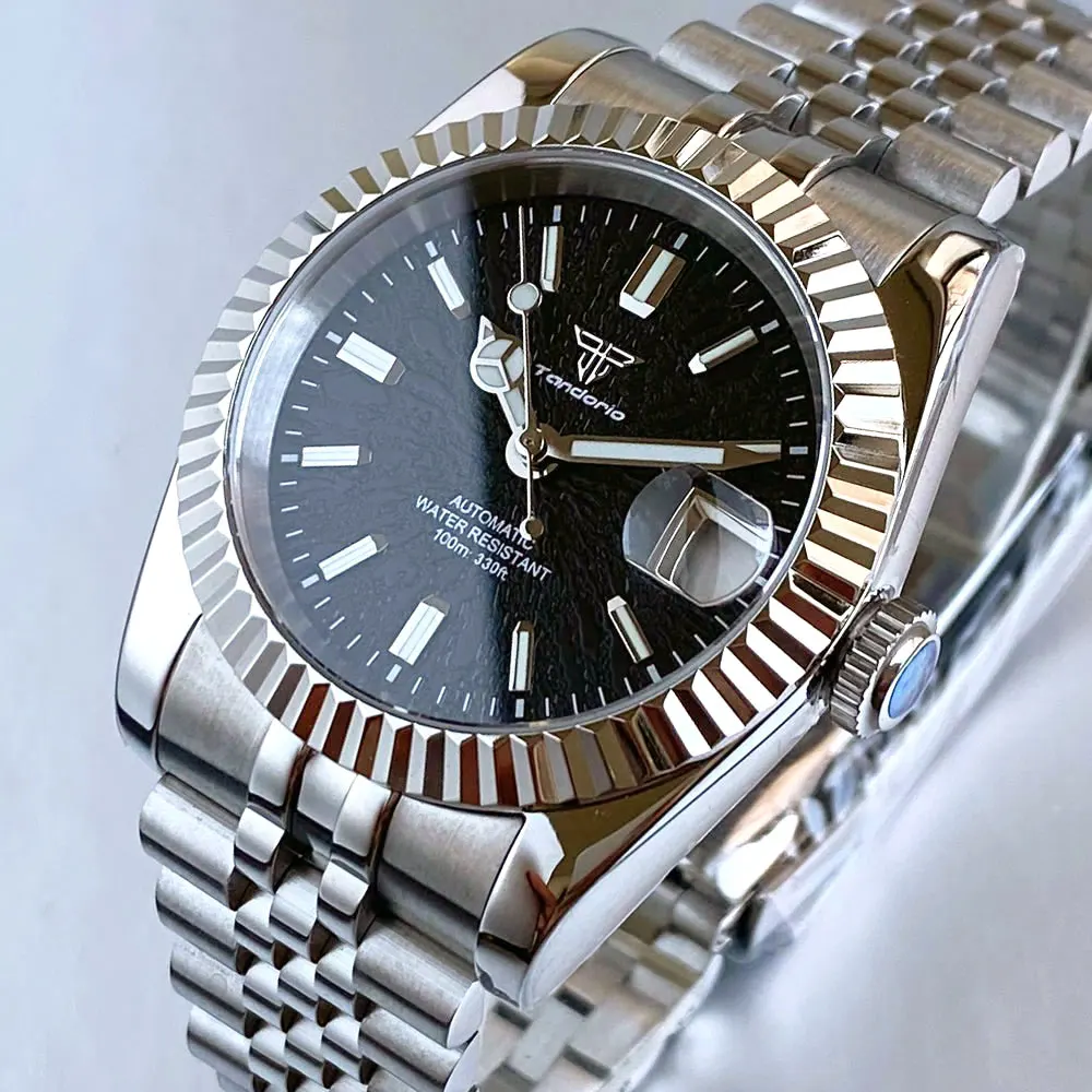 Miyota 8215 Mehrfarbiges Zifferblatt 20ATM Wasserdicht Tandorio Geriffeltes Gehäuse 36mm 39mm Taucher Automatik Herrenuhr Saphir Lume Slide Lock