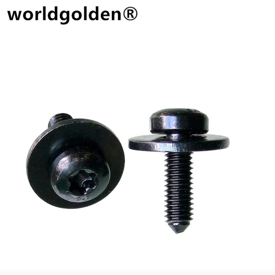 worldgolden 100pcs fasteners Hexagon socket head screw with rubber pad, side skirt inner sill molding clip for vw audi WHT005348