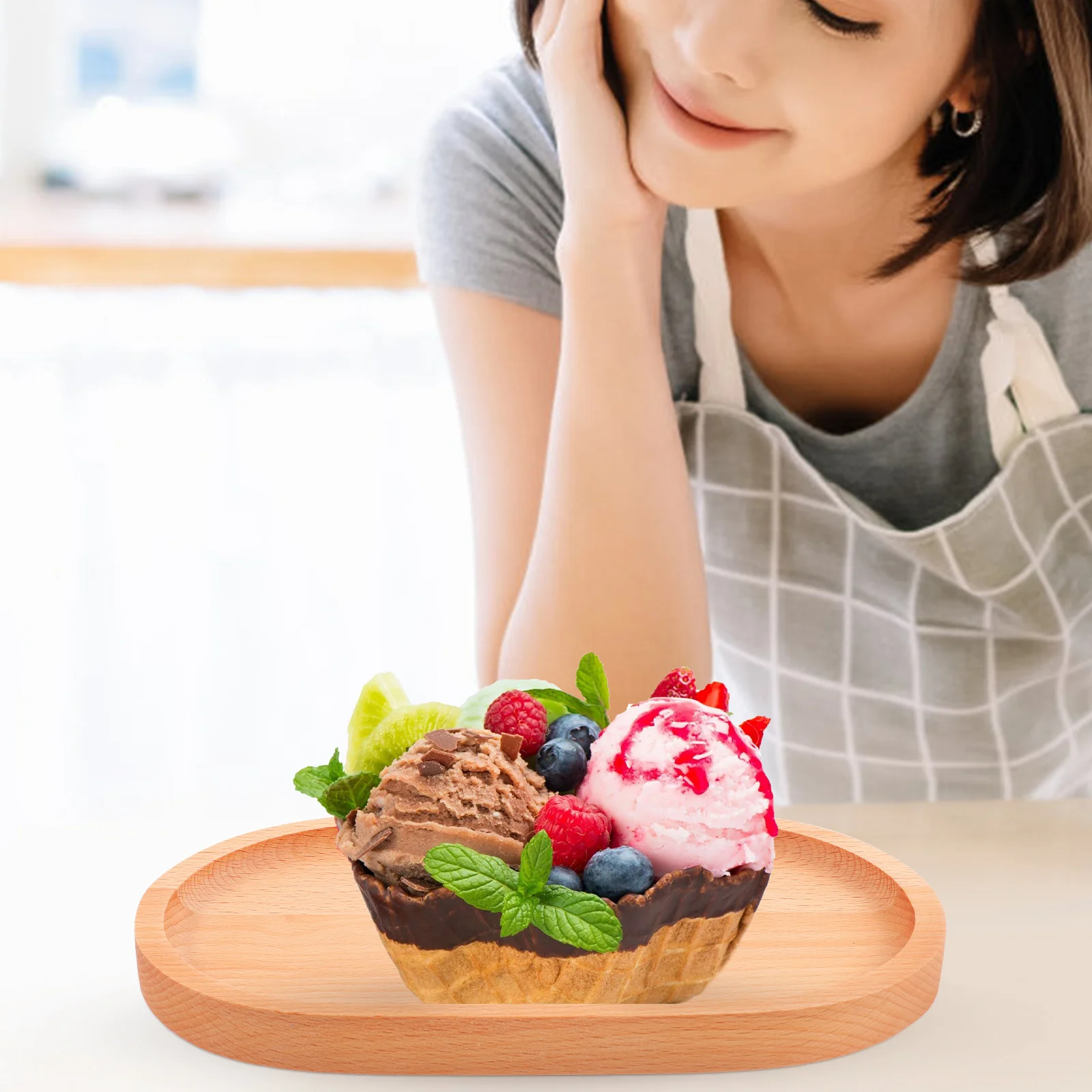 

Wooden Cake Tray Small Decorative Tray Food Serving Plate Dessert Snack Storage Home Decor Valentine Gift Wood Plate