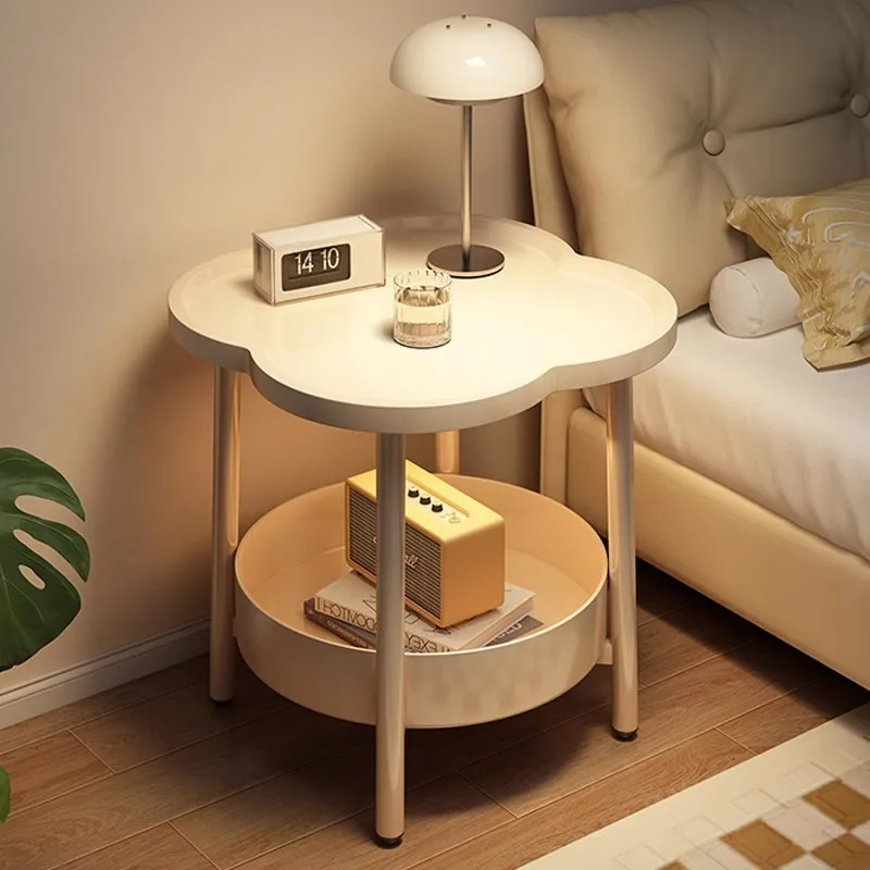 Cream wind bedside table replacement small rental house household bedroom creative simple rack small side few