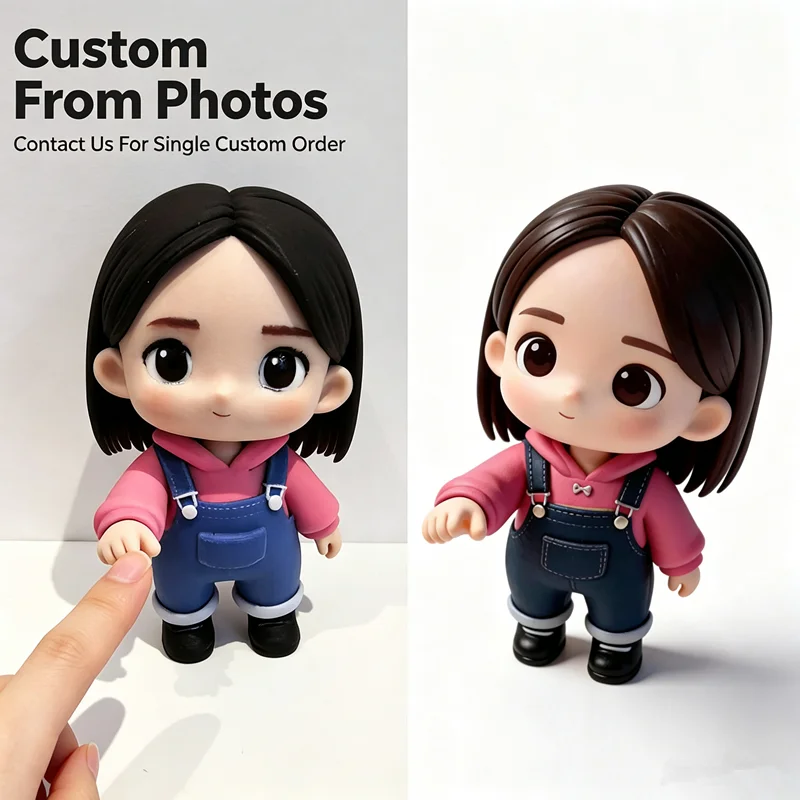 Personalized 3D Printed Cute Q Version Figure, Custom Full Color Handmade Figurine Based on Real Photo, Custom Portrait Mini Sta