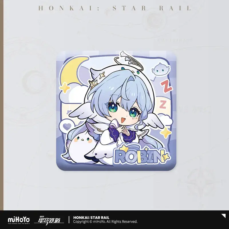 [Genuine] miHoYo Game Honkai Star Rail Q-version Square Badge Robin Silver Wolf Kafka Firefly Anime Accessory Cosplay Xmas Gifts 5