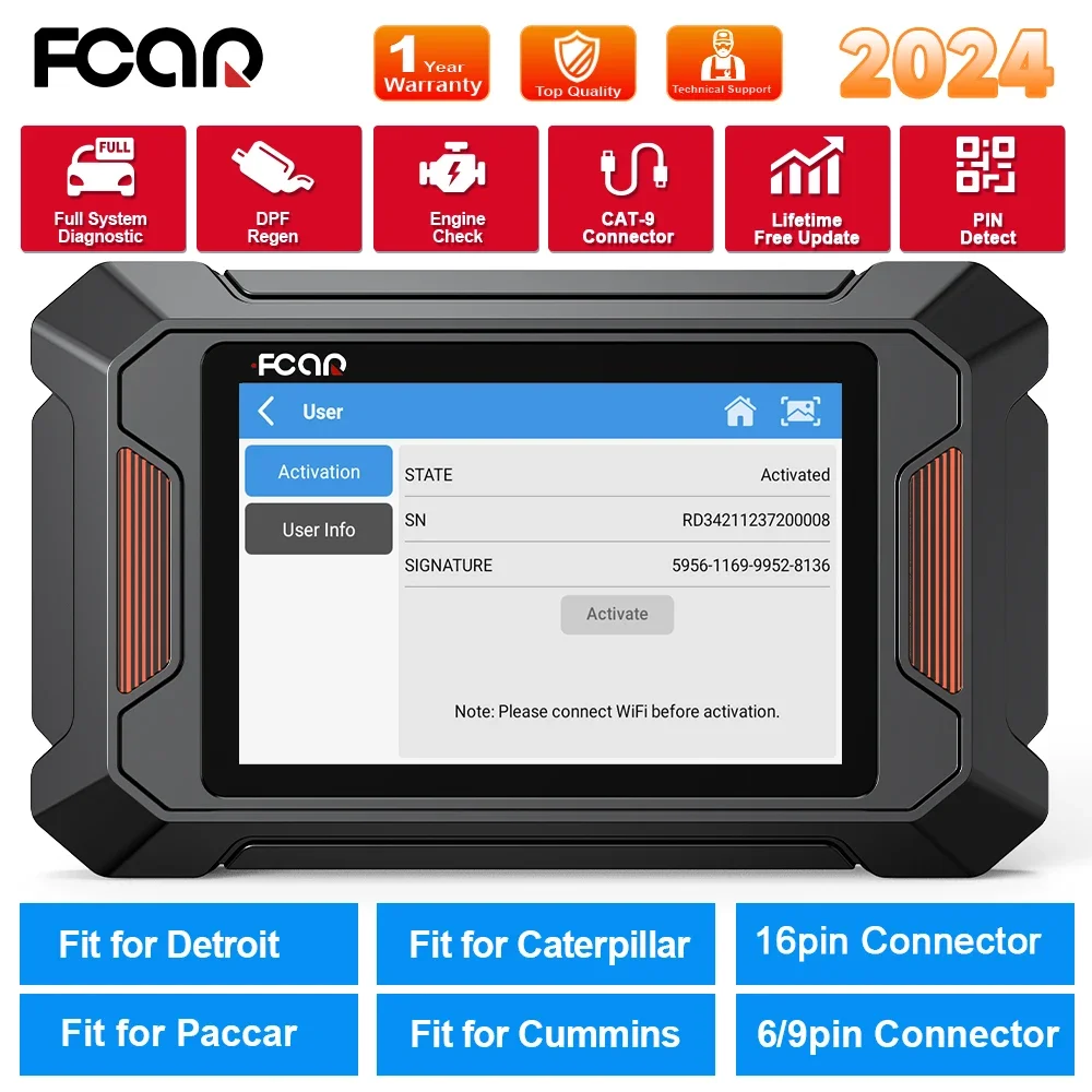 2024 FCAR F803 Heavy Duty Truck Diesel Scanner D.PF Regen dla CAT/Cummins/Paccar/Detroit All System Diesel Diagnostic Scan Tool