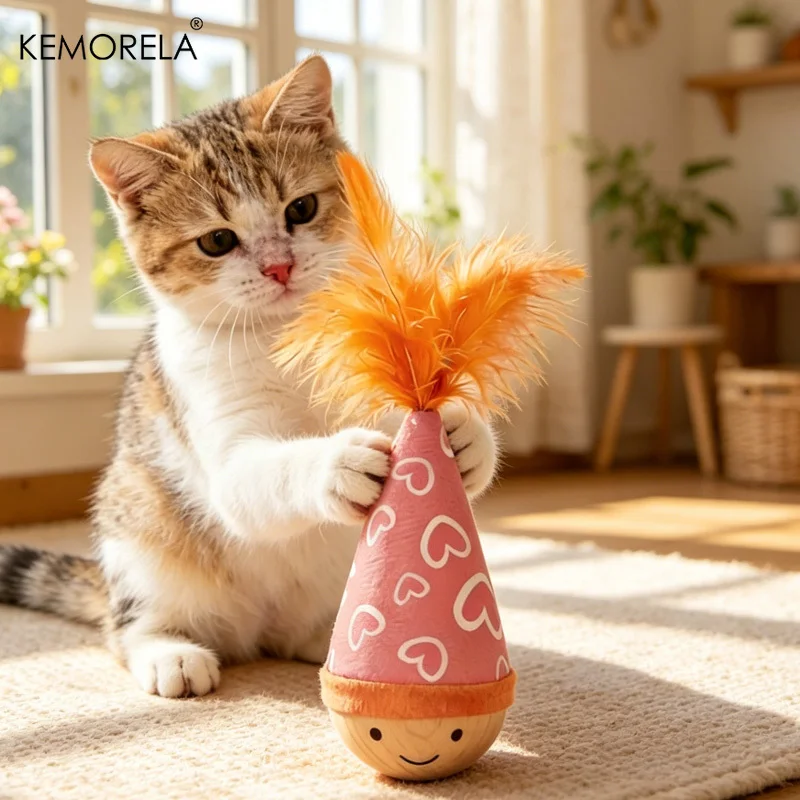 KEMORELA Jouet pour chat dynamique et interactif, conçu spécialement pour les chats, jeu indépendant, style plume