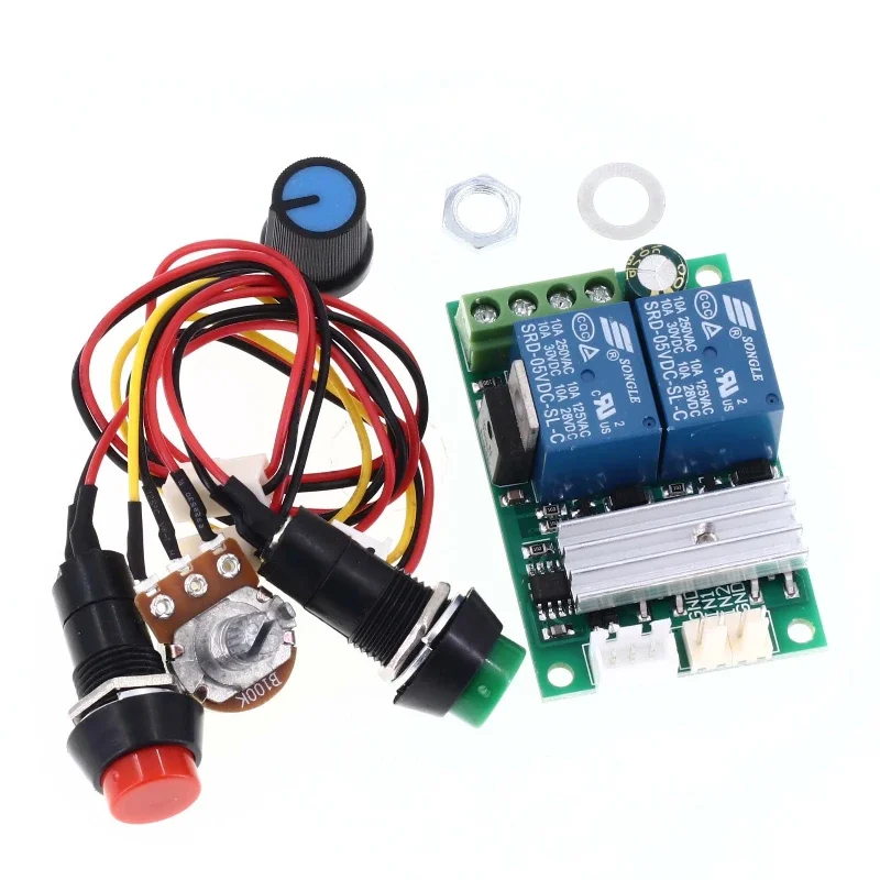 PWM regulator prędkości silnika prądu stałego 6V 12V 24V przełącznik do przodu i do tyłu elektryczny sterownik silnika popychacza 3A — zdjęcie 2