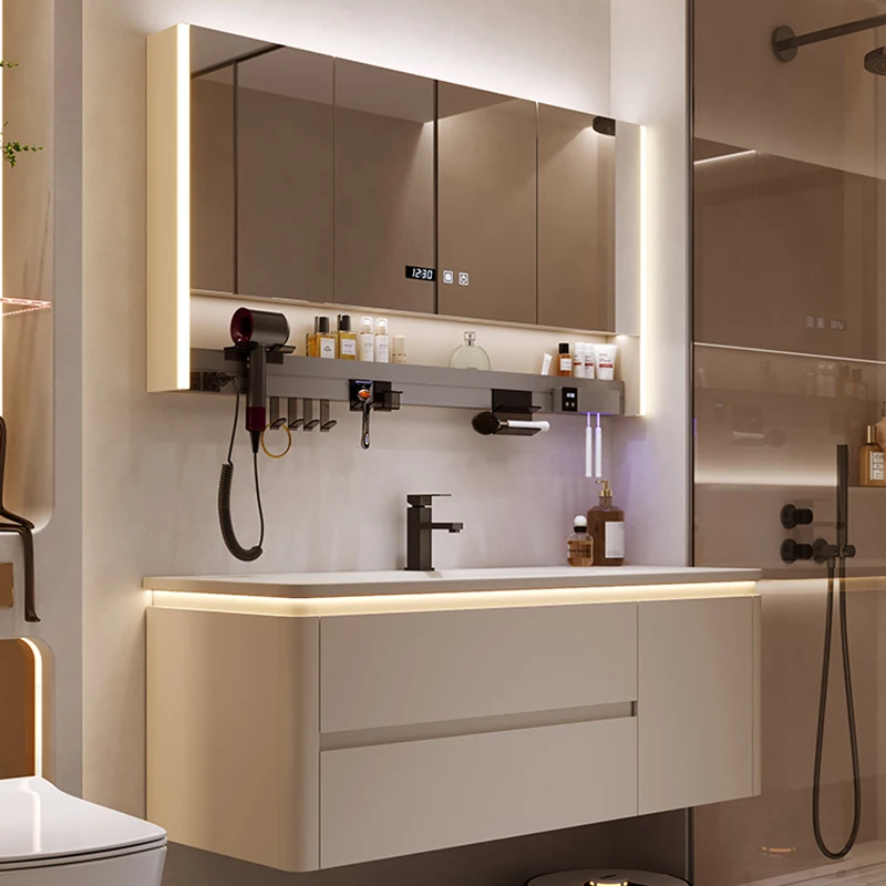 Modern Simple Bathroom Cabinets Washbasin Vintage Vanity Drawer Bathroom Cabinets Storage Shower Armadi Aperti Furniture