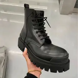 Men's New 2025 Autumn and Winter Velvet Thick-soled Heightening Niche Fashion Boots Locomotive Tooling Shoes