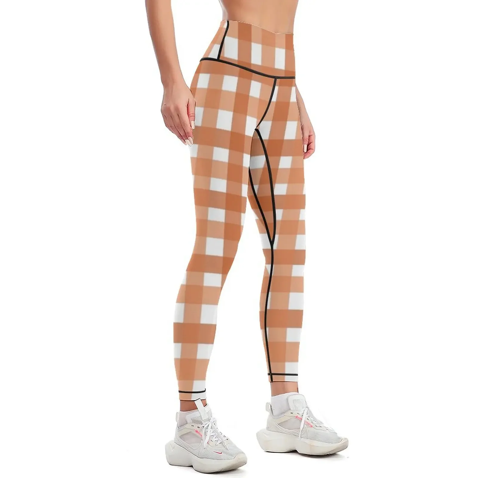 Orange Picnic Cloth Pattern Leggings exercise clothing for Female legging pants Women's high waist sports for Womens Leggings