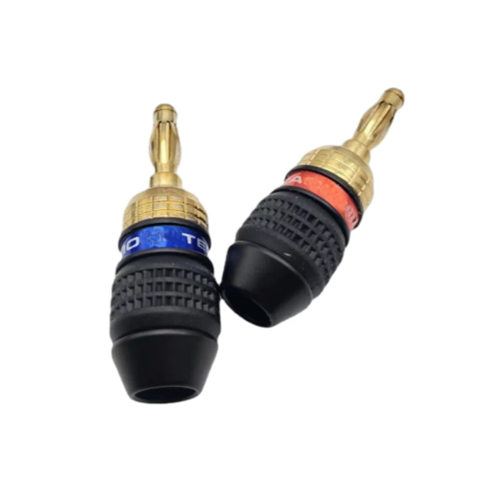 2PCS Copper Gold-plated Banana Head Wire Plug Connector 4mm Speaker Wire Plug Lantern Banana Plug for Speaker/Power Amplifier