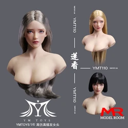 YMTOYS YMT111 1/6 Asian Beauty Movable Eye Head Sculpt Carving Model Fit 12'' TBL PH Pale Female Soldier Action Figure Body Doll