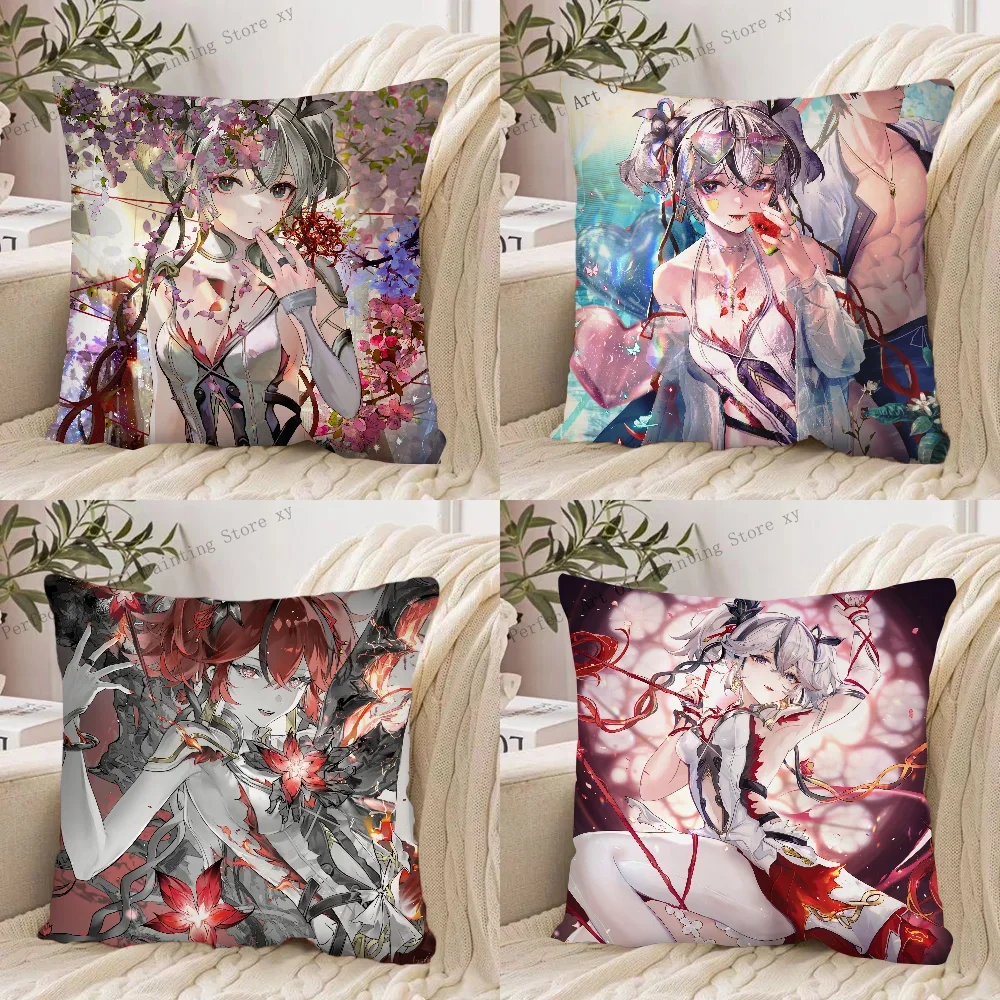 Hot Game Wuthering Waves Camellya Pillow Case Fashion Square Pillowcase Bedroom Sofa Room Ins Decoration Leisure Cushion Cover