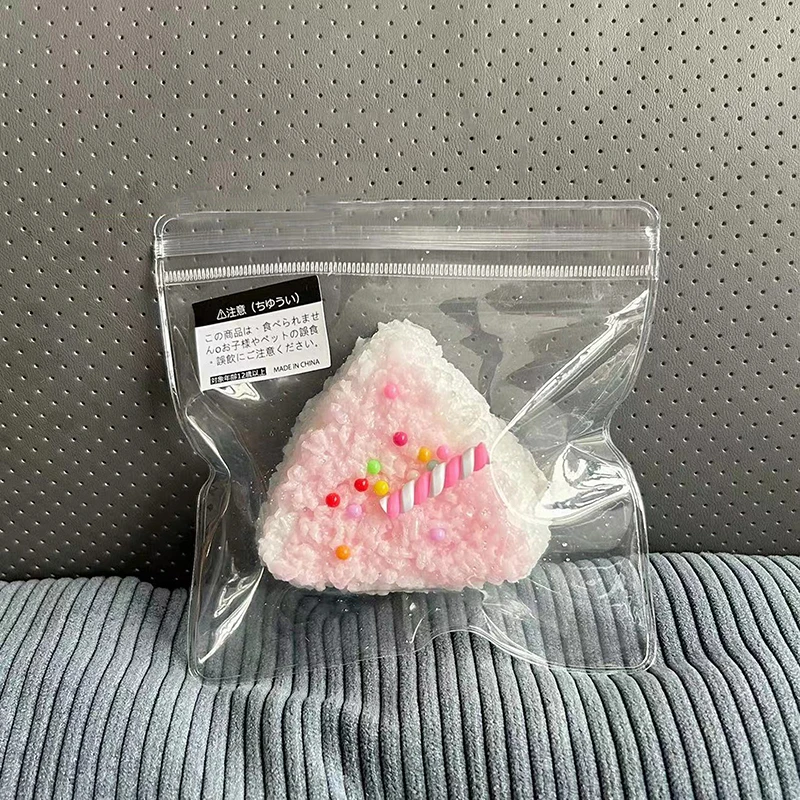 Flowers Sesame Triangle Rice Balls Sushi Squeezing Pinching Fingertip Toys Imitation Food Adult Stress Relief Kids Squishy Toys